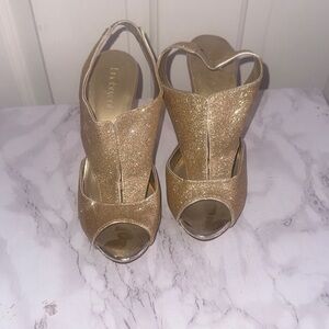 Lane Bryant Gold Glitter Heels